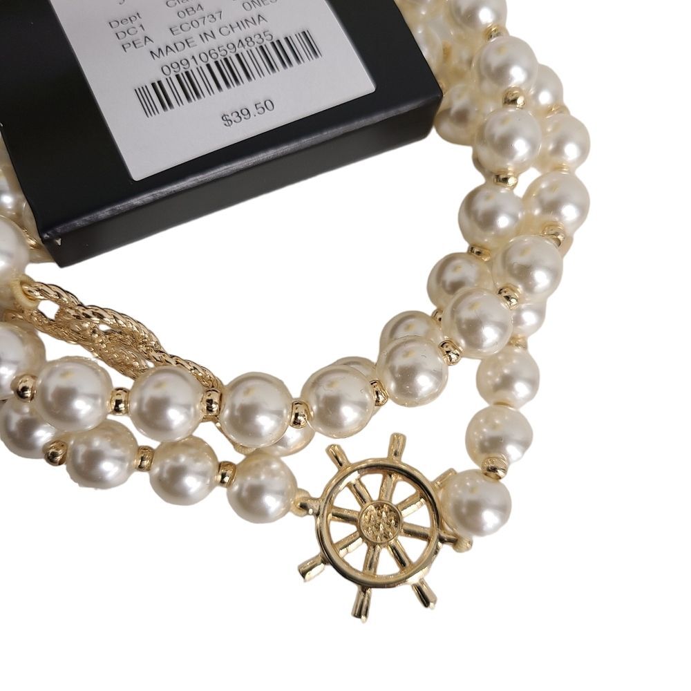 NWT J. Crew Nautical Faux Pearl Layered Bracelet Set - Picture 2 of 7